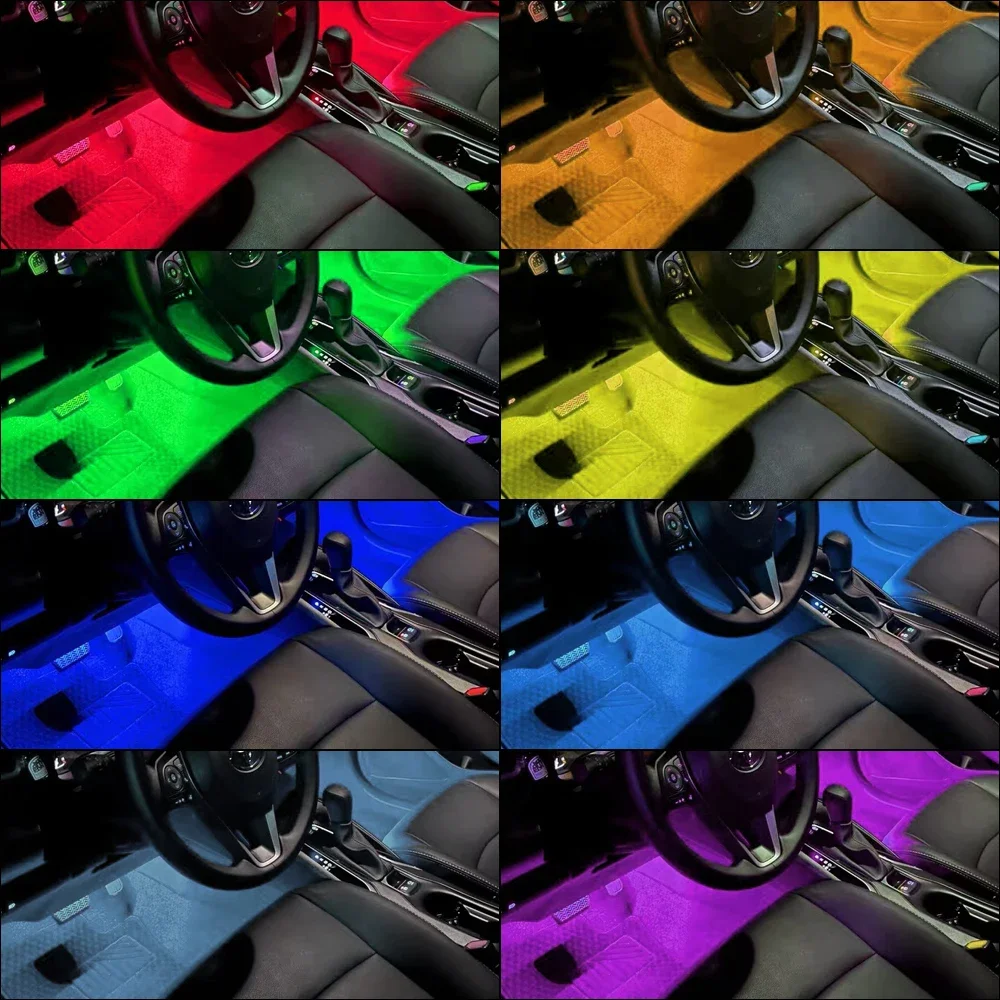 Dekorative Lampen RGB Auto Neonlicht-Streifen Musik-Atmosphären-Lampe Lichtstreifen-Set Party-Lampen USB/Cig Fernbedienung APP-Steuerung – Detail 11