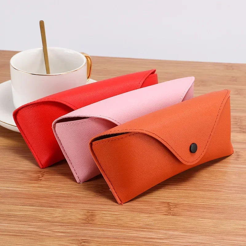 

1pc Durable Leather Glasses Case Sunglasses Solid Color Pouch Bag Eyewear Box Lightweight Convenient Protable