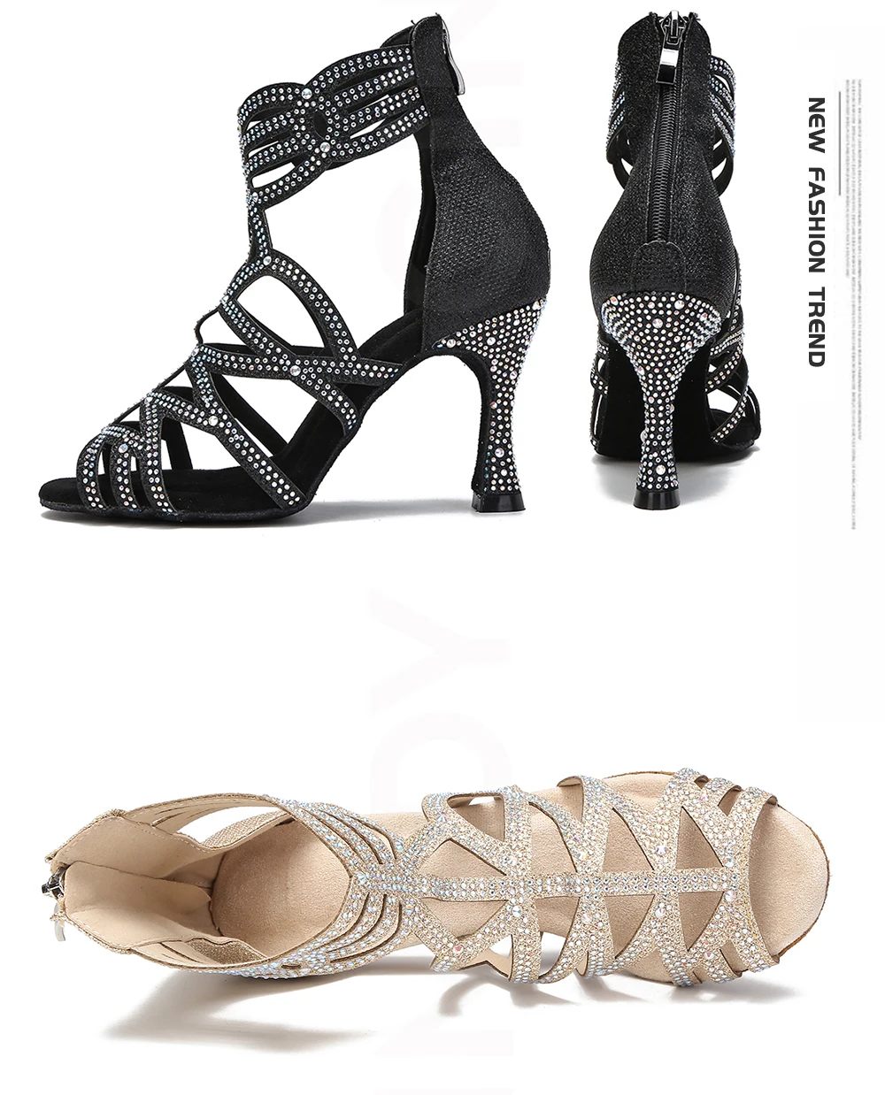 CINMIDY Neue Damen-Latin-Tanzschuhe, Modische Partyschuhe, Ballsaal-Tanzstiefel, Salsa-Tango-Schuhe, Damen-Tanzsandalen – Detail 3