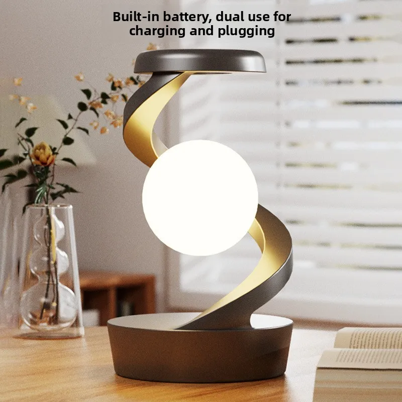 Levitating Floating Night Light 360° Rotation Wireless Charging Table Lamp Creative Smart Home Decor Atmosphere Light