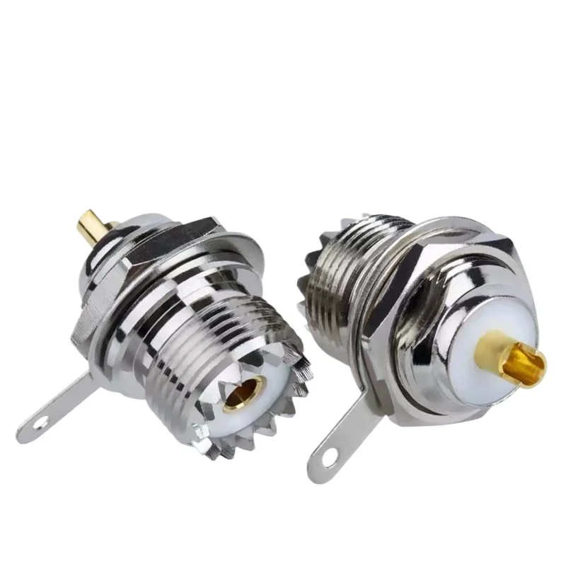 10Pcs UHF SO239 SO-239 Bulkhead Female Panel Chassis Mount Solder PL259 Coaxial Connector Antenna Adapter RF 100% Pure Copper