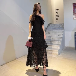 Customized Jiayigong  Lace Draped Pleat Evening A-line One-shoulder Bespoke Occasion Gown Long Dresses