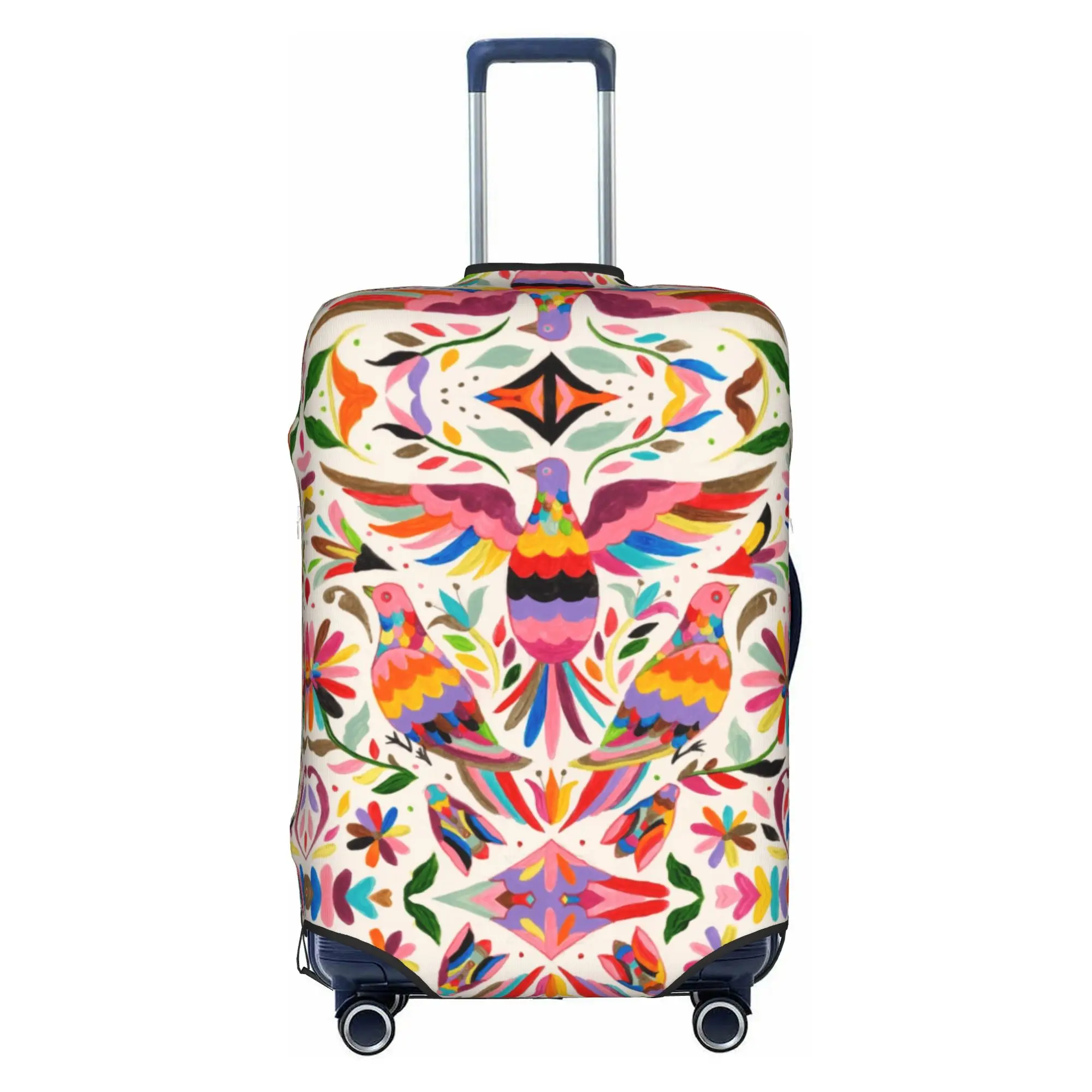 Fashion Mexican Otomi Birds Texture Luggage Cover Cute Folk Floral Art Suitcase Protector Covers Suit For 18-32 inch