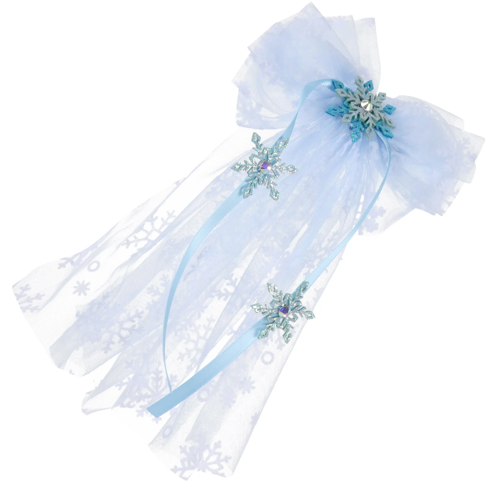 

1pc Net Tulle Clip Fairy Girls Hairpin For Kids Party Performance Snowflake Gauze Hair Clamp Elegant Hair Clip Prop