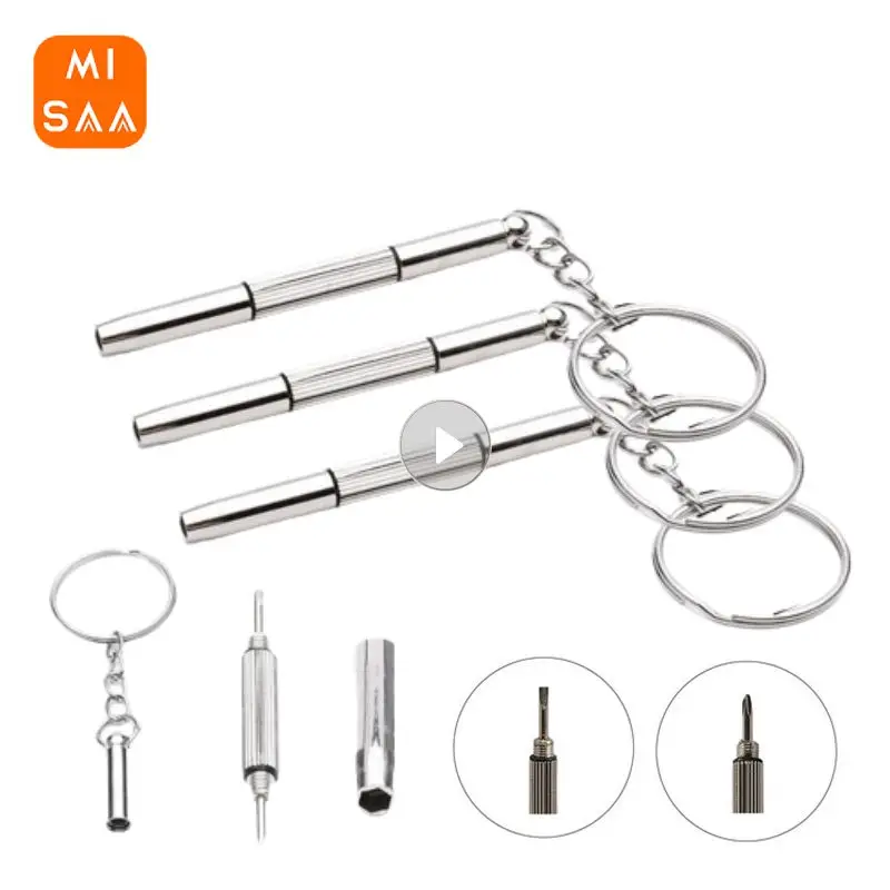 With Keychain Portable Multifunctional 3 In 1  Small Screwdriver Three Repair Mini Tools For Glasses Watches And Mobile Phones