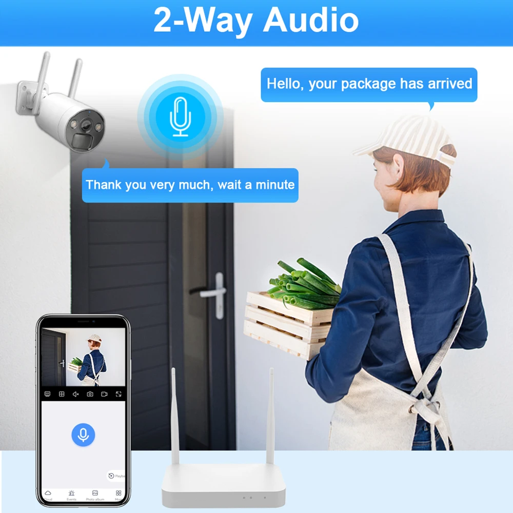 نظام الكاميرا الشمسية 4 قطع 3 ميجابكسل كاميرا تعمل بالطاقة الشمسية مع الألواح الشمسية كاميرات مراقبة فيديو مع واي فاي الأمن اللاسلكي في الهواء الطلق #4