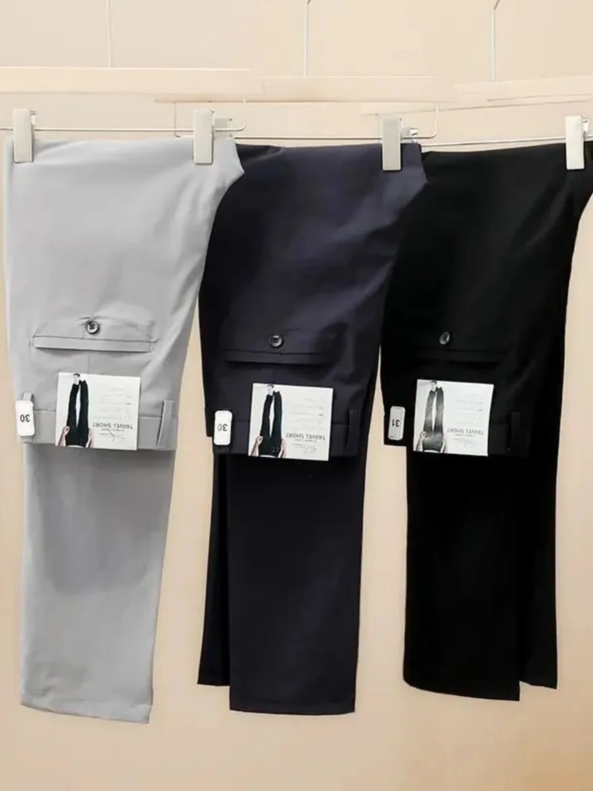 الأسترالية الراقية سلسلة جافة مرونة الرطوبة للرجال الربيع الصيف خفيفة الوزن Busin سراويل تقليدية سراويل طويلة