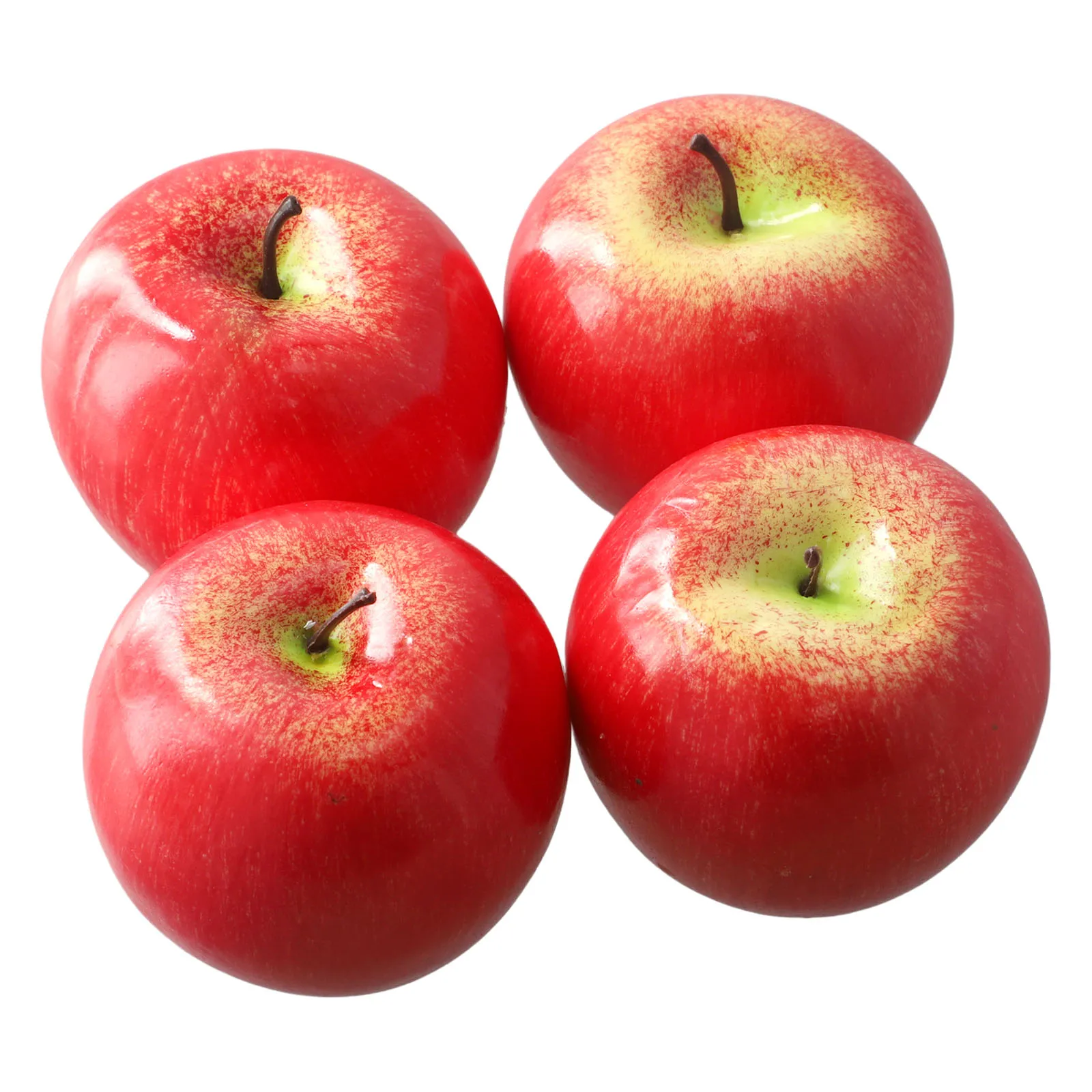 4pcs Artificial Fruit Plastic Artificial Apples Fake Red Apples Display For Kitchen Home Foods Decor Home Party Decoration