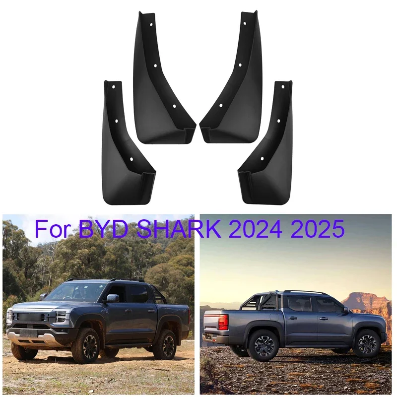 

4 шт./лот, автомобильное брызговик из АБС-пластика, противопыльное крыло для BYD SHARK 6 2024 2025 2026 LHD и RHD, автомобильная внешняя защита, аксессуары