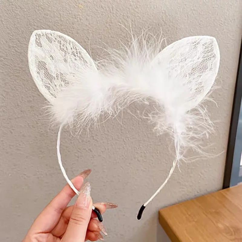Black sexy cute Cat\'s ears (Steamed cat-ear shaped bread) hair hoop female hair clip headdress new rabbit ear headband