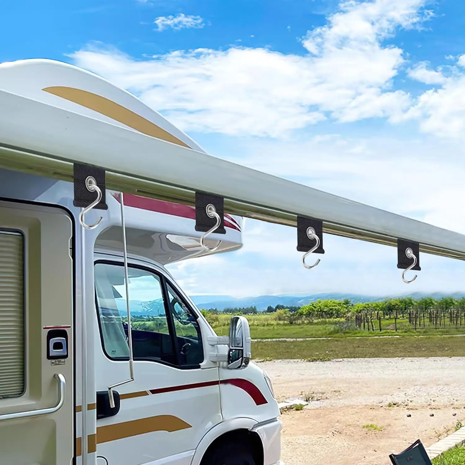 

Caravan Camper Accessories S Shaped Camping Awning Hooks Clips For RV Tent Hangers Light Hangers With Holes 12 Pcs Hot Sale