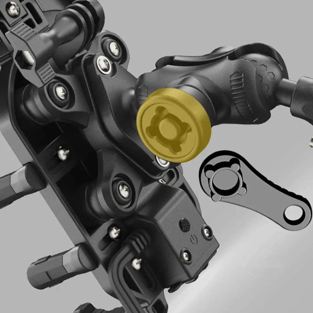 360 Rotation Motorcycle Phone Holder Anti Vibration Adjustable Bicycle Phone Mount Anti-Fall Sunshade Bike Cellphone Support