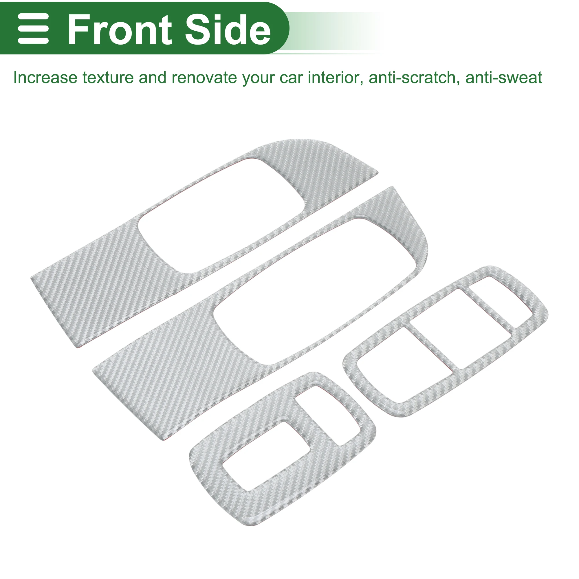 

UXCELL Window Lift Switch Panel Trim Cover for Dodge Challenger 2015-2023 Front Left RightCarbon Fiber Silver Tone