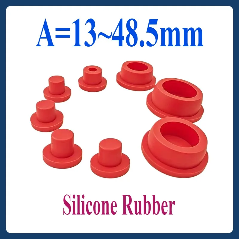 

Red Rubber Plug, Circular T-shaped Silicone Plug, Dust Plug, 13-48.5MM