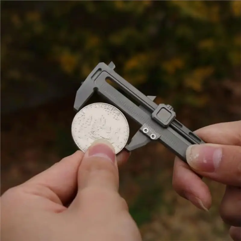 Traditional Style Mini Vernier Caliper, 50Mm/1.9In Portable Metal Pocket Ruler Caliper Measuring Tool-A68E