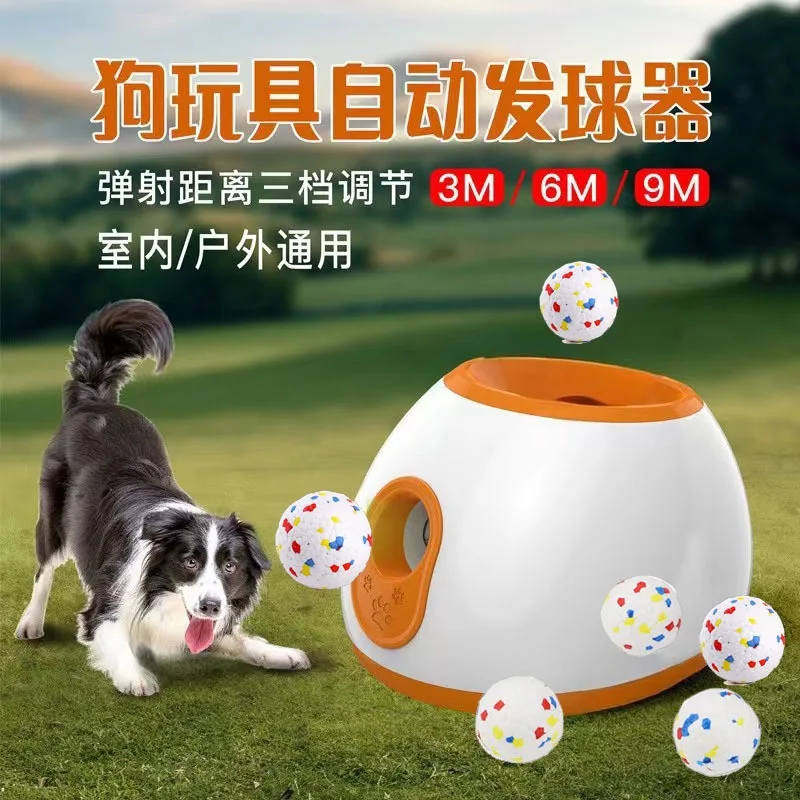 Multi-Distance Automatic Dog Ball Thrower, Electric Launcher, Interactive Play Toy for Pet Training