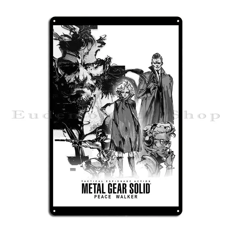 Metal Gear Solid Peace Walker Poster Metal Sign Rusty Club Wall Cave Wall Decor Printing Tin Sign Poster