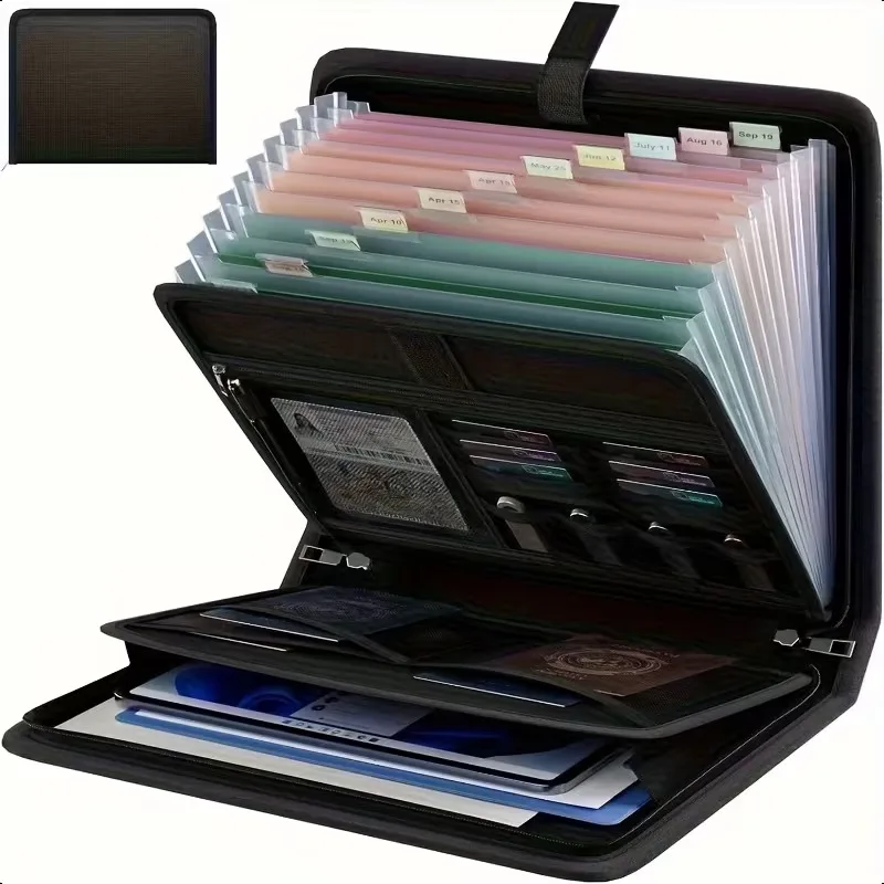 

Important Document Organizer Folio Accordion File Organizer Expanding File Folder With Zipper Labels For Business Office