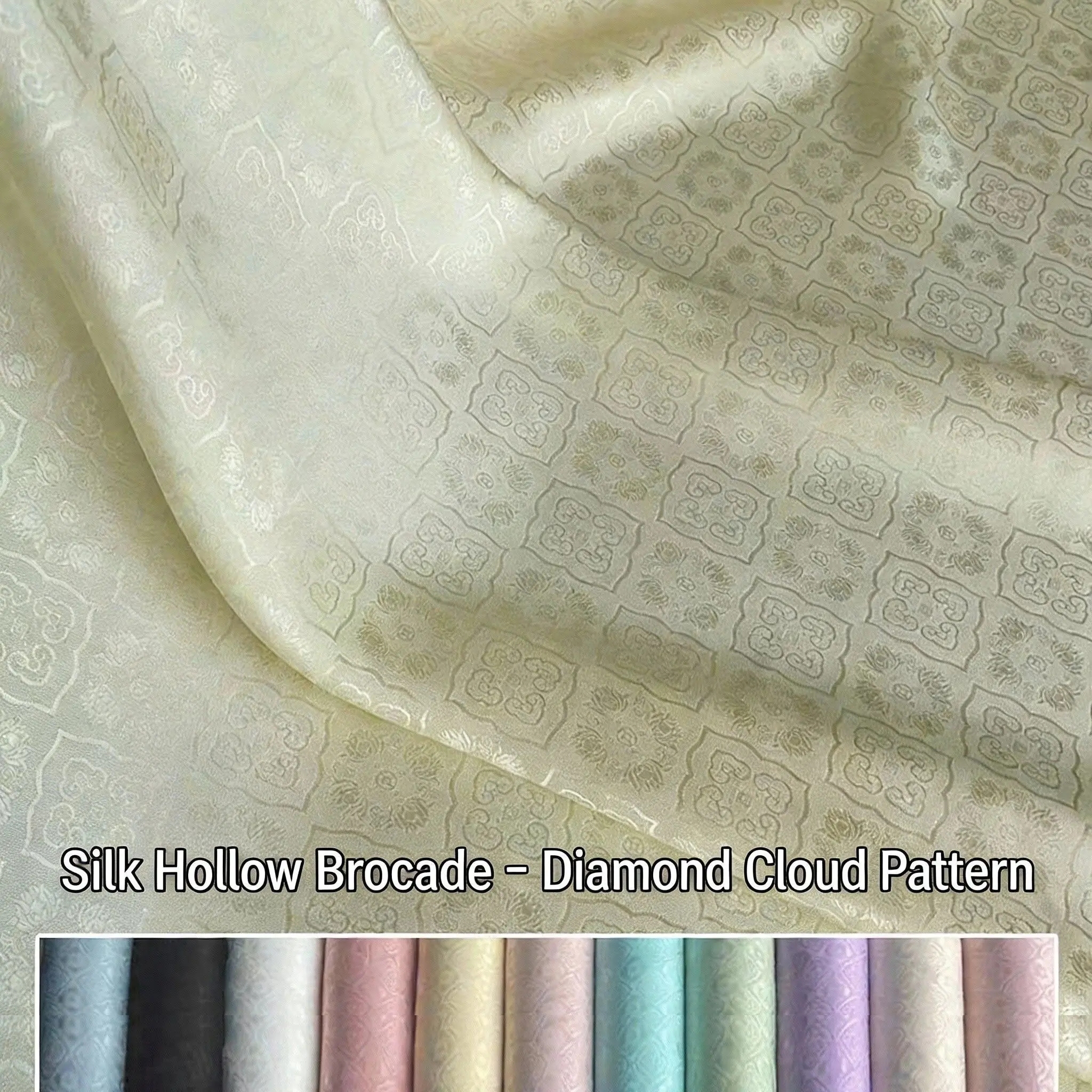 

Diamond Cloud Pattern Mulberry Silk for Dress Sewing, Premium Craft Fabric for DIY Clothing