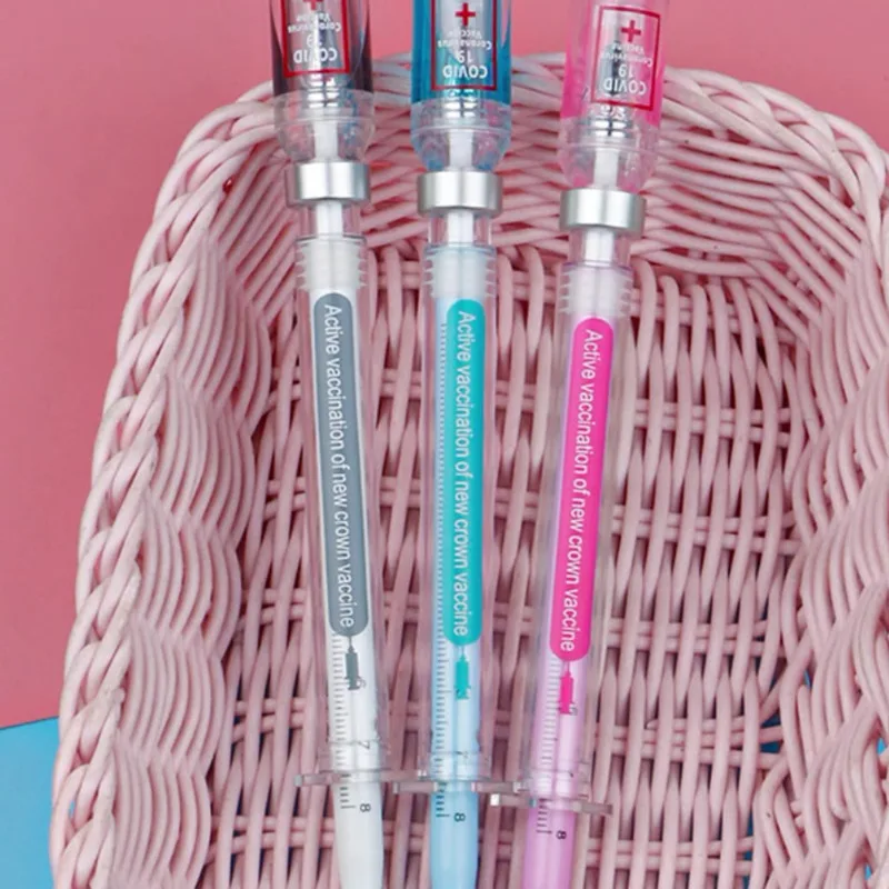 Ellen Brook 1 Piece Creative Novelty Syringe Shape Cute Stationery 0.5 Mm School Office Supplies Gel Pen