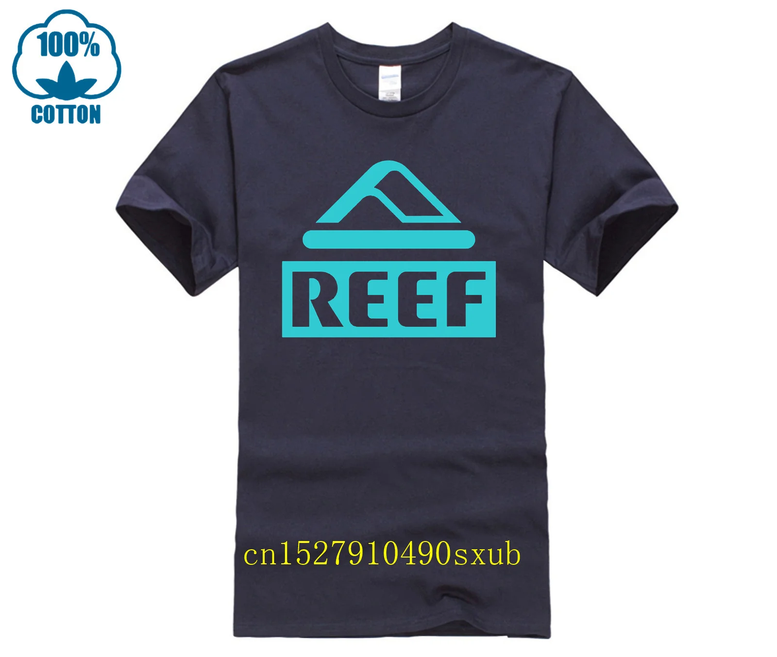 Reef Printing 2024 Men\'s New Summer Hot Solid Color Cotton T Shirt Casual Fitness Tshirt Outdoor Running Sport Short Sleeved Tee