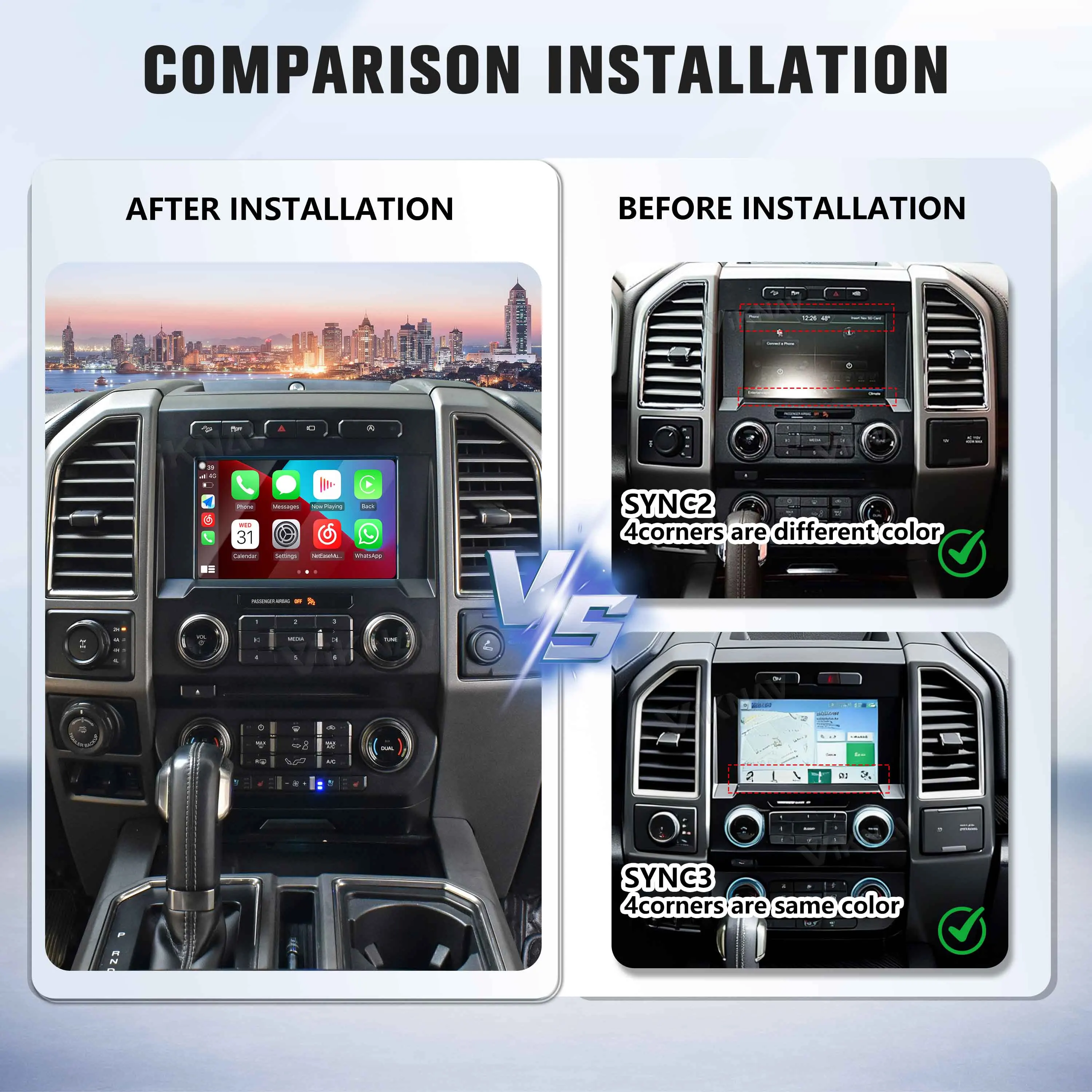 GPS Navigation Carplay Decoder Box For Ford F150 2015-2022 Android Auto Linux New Upgrade Multimedia Player