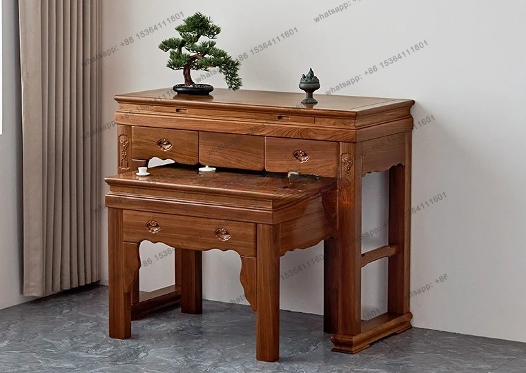 household Buddha table Buddha platform solid wood strip case incense case temple wealth offering table god offering table