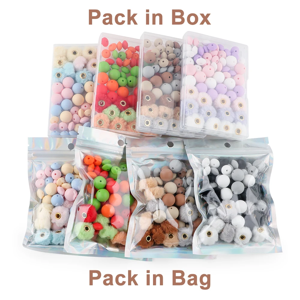 Silicone Focal Beads Badminton Suit Round Colour box-packed For Jewelry Making Bracelet Keychain Necklaces Pen DIY Accessorie