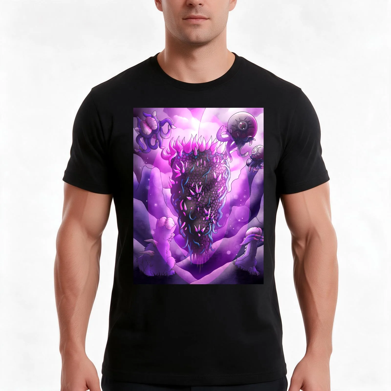 Nebula Pillar- Terraria (digital) T-Shirt, Summer Casual Cotton Tee, Oversized Streetwear Tops, Vintage Graphic Print