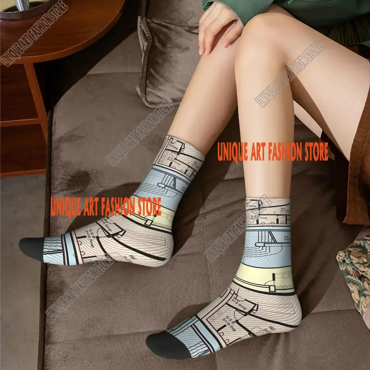 Blueprint Socks Harajuku Super Soft Stockings All Season Long Socks Accessories for Unisex Gifts