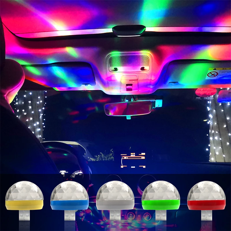 Mini Night Light RGB Disco Lamp Magic Bulb DJ LED Lamp USB Projector Lamp Portable Starry Light Nightlight Decor Music Control