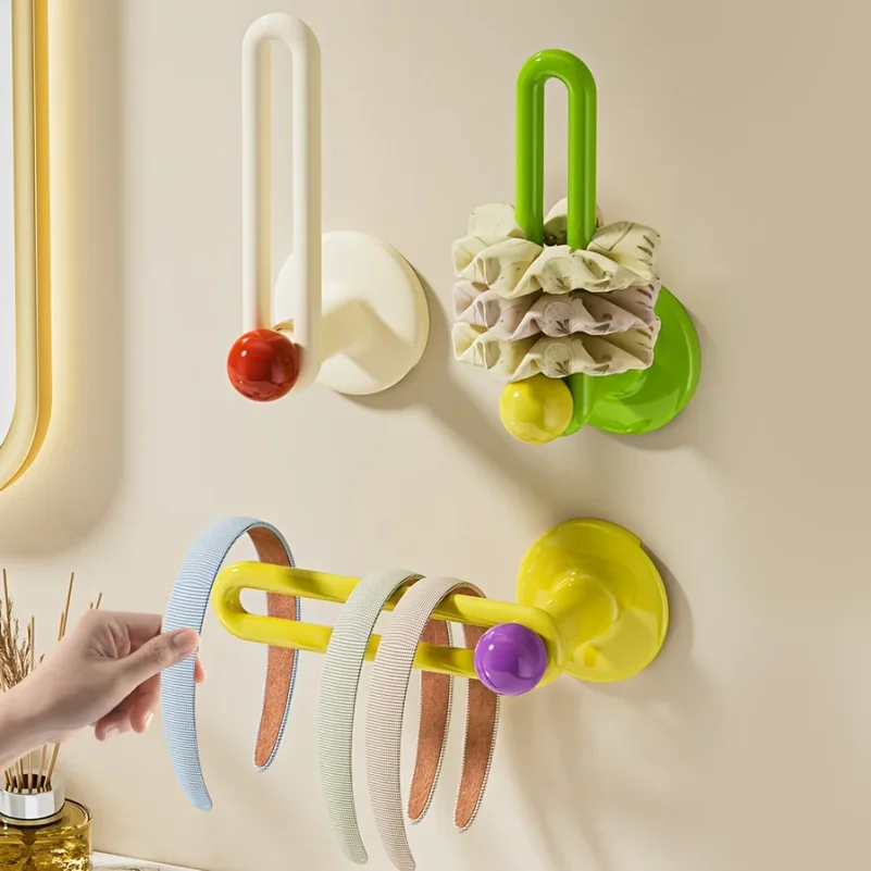 Hair Accessory Organizer Wall-Mounted No-Drill Plastic Storage Rack Jewelry Tower Holder for Hair Ties/Headbands/Scrunchies