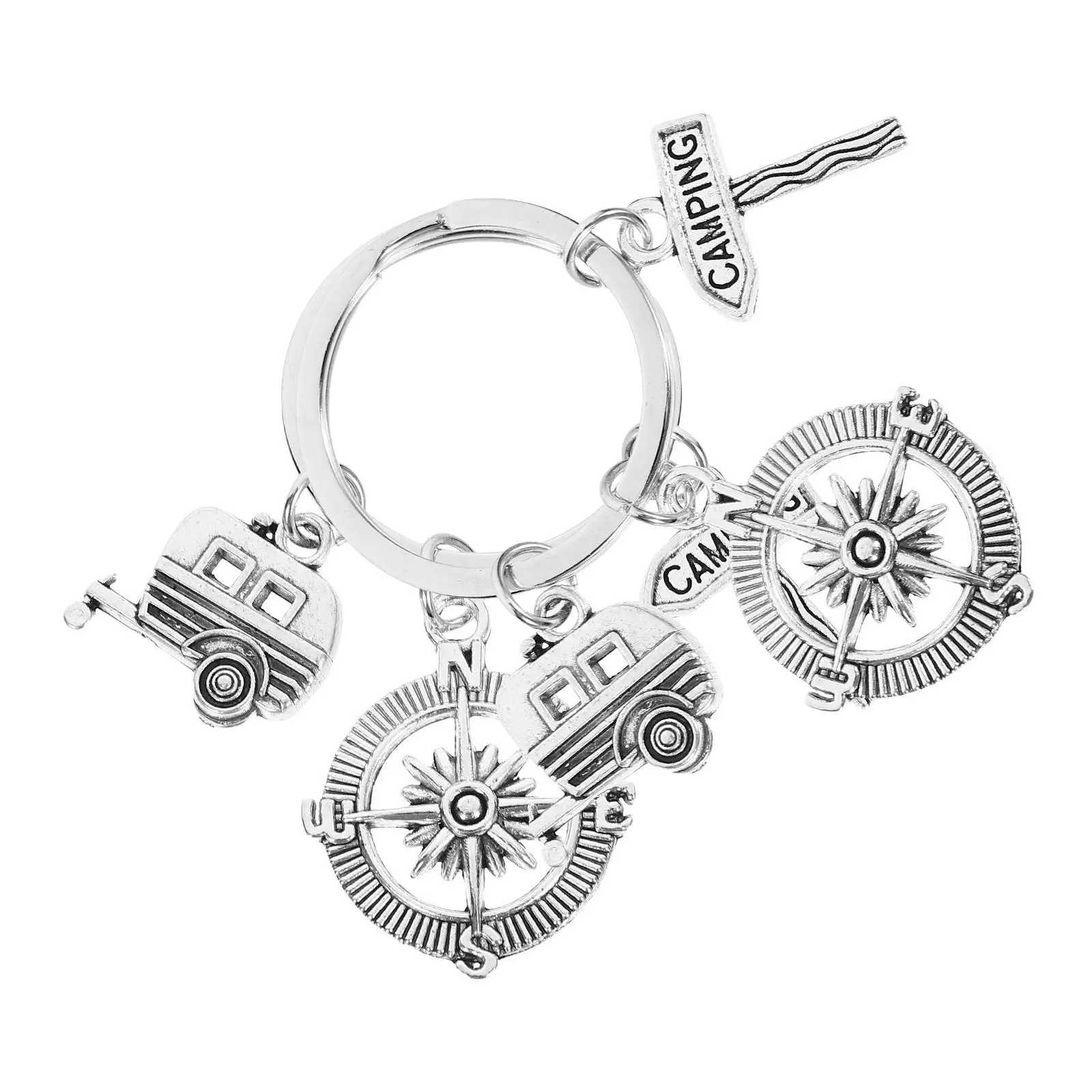 

Compass Keychain Camping Key Rings Ornaments Ornaments Durable Bag Decoration Car Key Pendant Camping Keychains Gifts