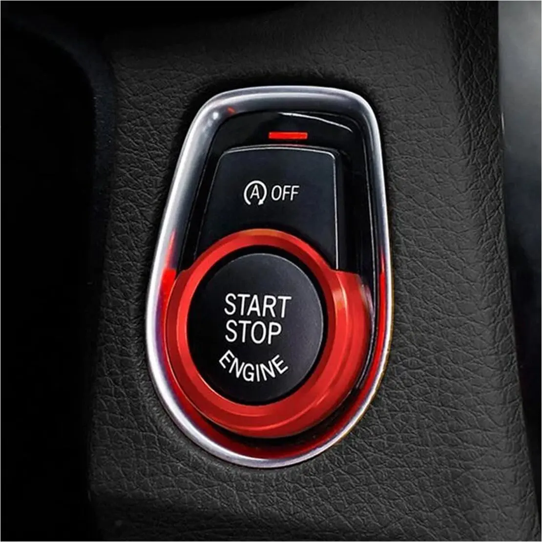 Red Car Key Engine Start Stop Push Switch Ignition Button Ring Cover Trim Decor Sticker Fit For BMW 1 2 3 Series F20 F21 X1 F48
