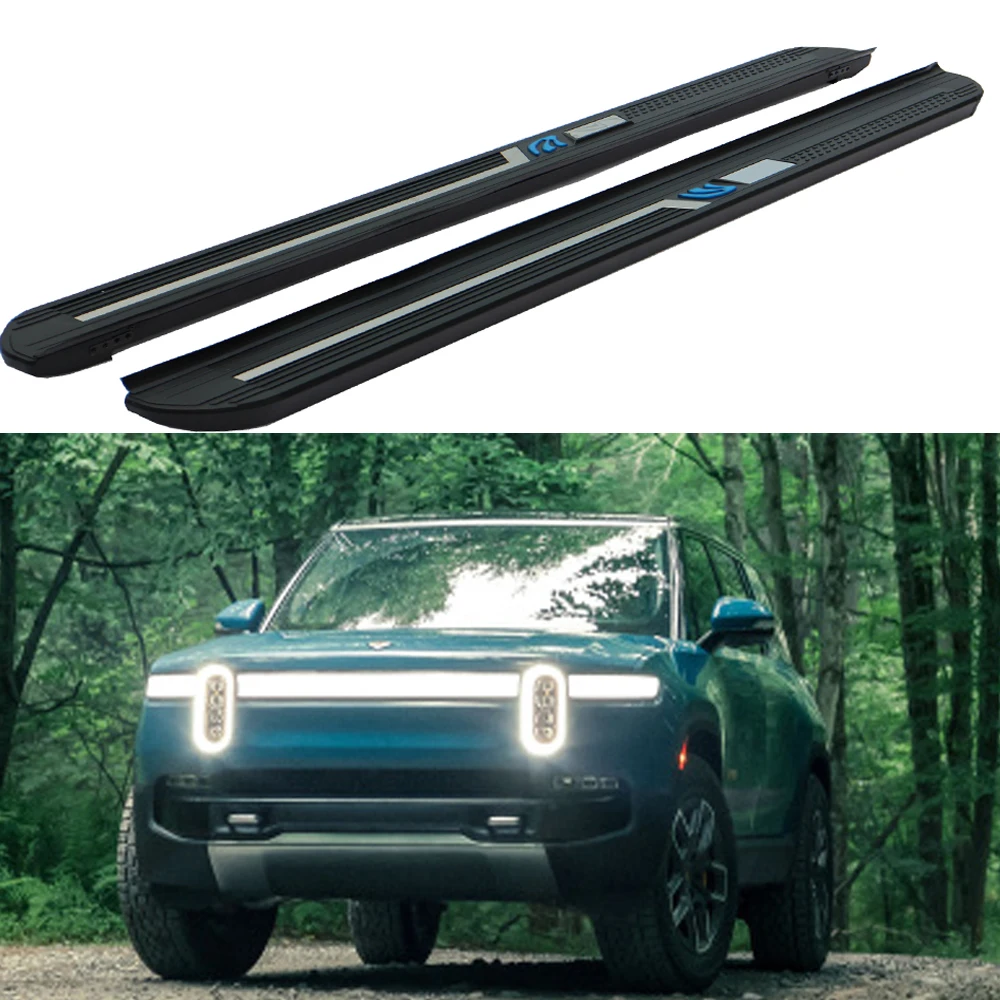 2PCS Fixed Running Board Fits for Rivian R1S 2022 2023 2024 Nerf Bar Side Step pedals