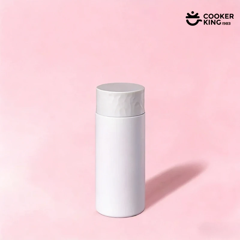 COOKER KING 225 ml tragbare isolierte Wasserflasche aus 316 Edelstahl und PP-Material, geradeseitige Thermosflaschen