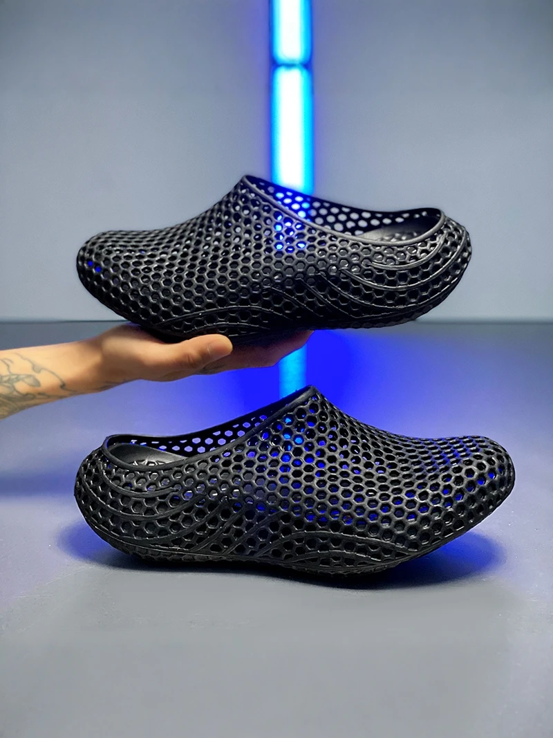 

3D Printed Men's Summer 2026 Outdoor Beach Sandals Anti-Slip Wear-Resistant Soft Bottom Sports Slippers Breathable Slip-On Shoes