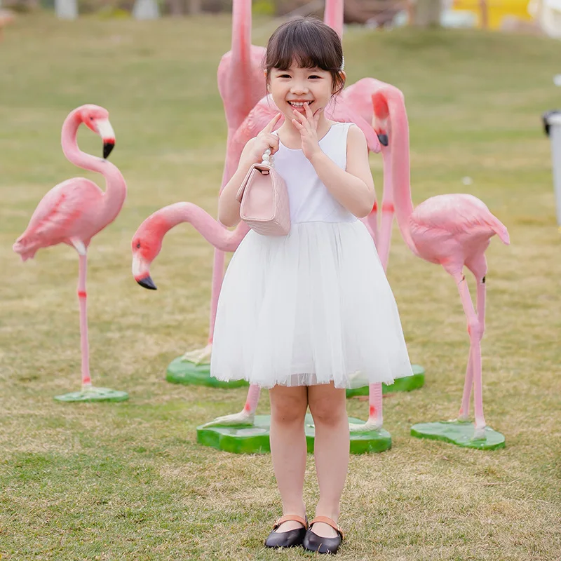 Children's Clothing Summer New Girls' Dress Backless Lace Dress Girls' Tulle Dress Puffy Dress Princess Dress
