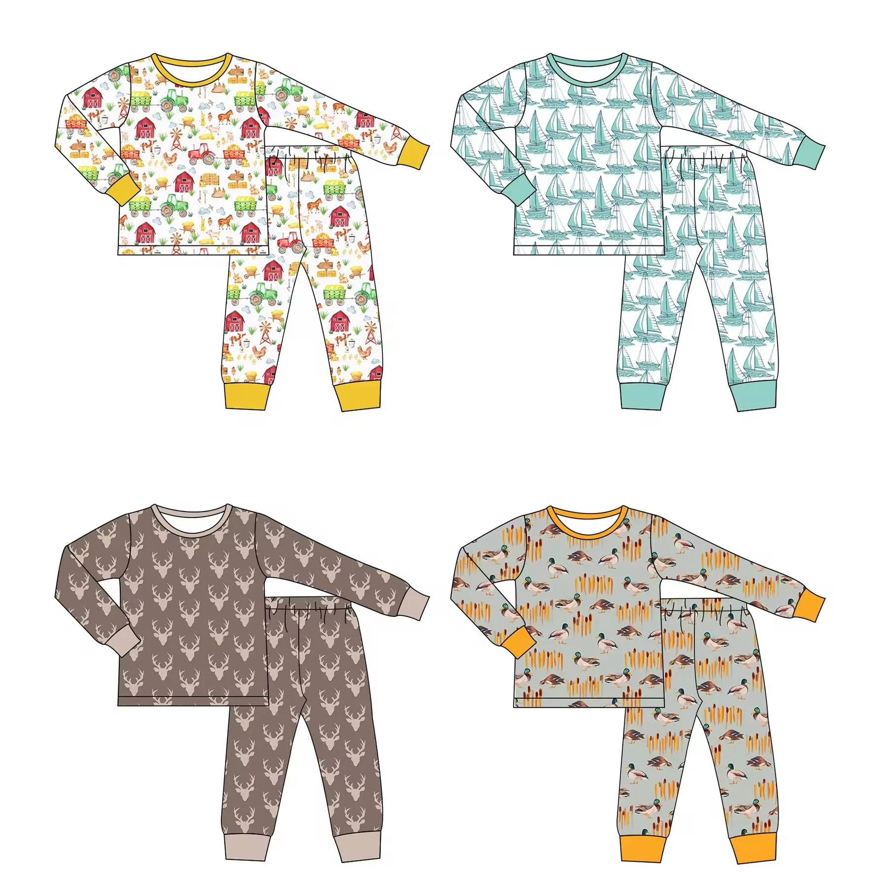 

Children's pajamas wholesale Long Sleeve Long Pants Pajama Set Newborn Toddler Clothes Baby Clothes Boutique Kids Clothes