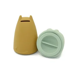 Silicone Cute Bear Animal Shape Saving Pot Money Box Coin Cash Collection Money Holder Gift Fo R Kids Nfants BaIby