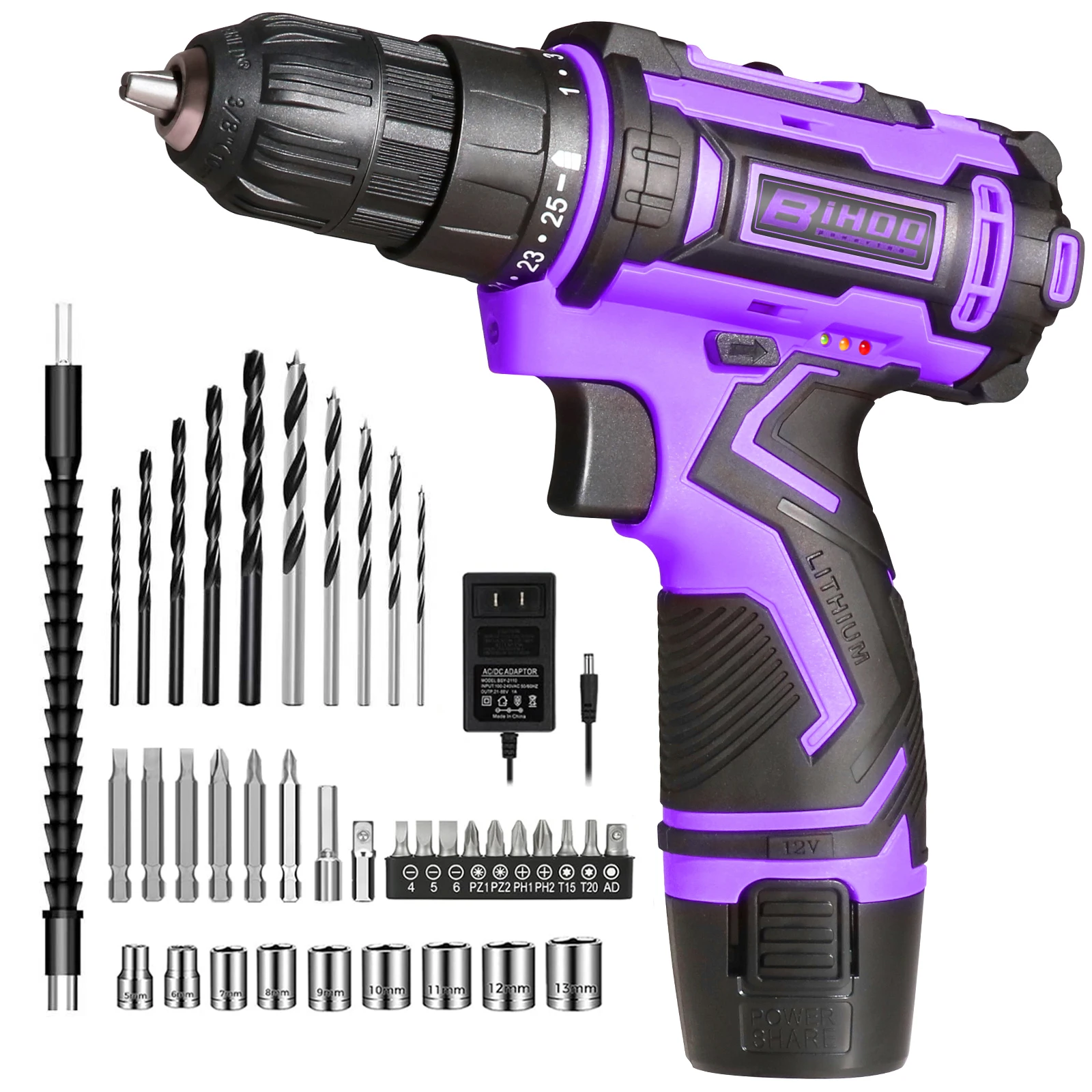 

Набор мини-дрелей 20В/12В с аккумулятором и зарядным устройством, комплект отверток с LED-подсветкой, идеально подходит для дома, садоводства и DIY-проектов