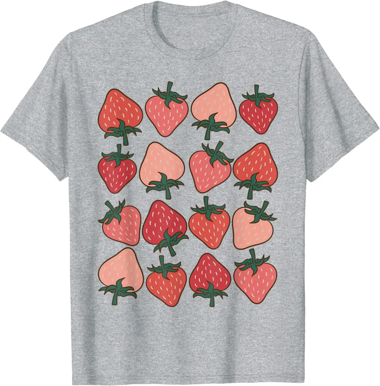 Strawberry Pattern Fruitarian Berry Strawberries Fruit Lover T-Shirt Casual Cotton Daily Four Seasons Tees Shirts for Men