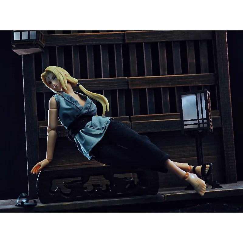 1/12 Scale Female Doll Five Generations Tsunade Cloth Grey Top Pants Green Coat Model Fit 6" Action Figure Body Toys