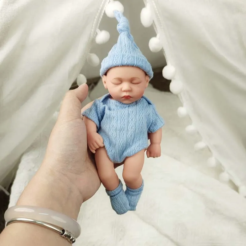 20CMベビードール、柔らかく全身ビニール製のリボーンドール、7.87インチのリアルな新生児ミニベベドールおもちゃ、女の子の子供向けおもちゃ