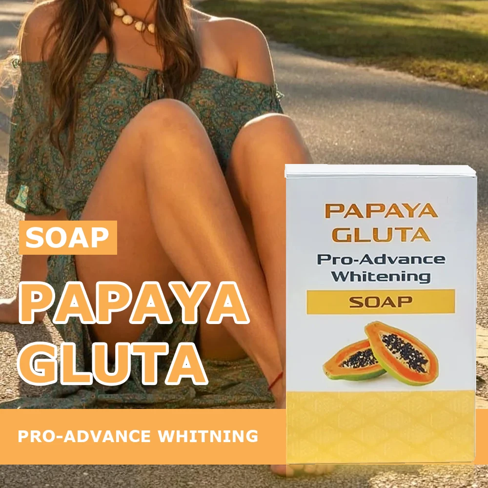 Natural Papaya Enzyme Skin Cleansing & Whitening Soap Exfoliating Even and Bright Skin Tone Organic Handmade Soap