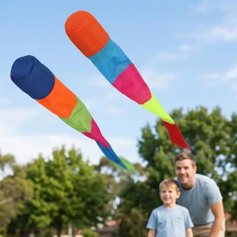 Outdoor Interactive Rainbow Meteor Ball Windproof Sandbag Toy for Kids Sports Colorful Durable Hand Throw Field Games Activities