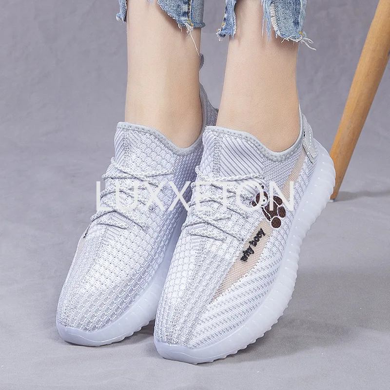 Women Mesh Breathable Vulcanized Shoes Summer New Women Coconut Mesh Running Comfortable Soft Sole Casual Sports Shoes