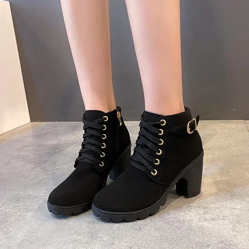 Autumn Winter New Woman Boots Women Shoes Ladies Thick Fur Ankle Boot Womens High Heel Platform Rubber Shoes Snow Boats footwear