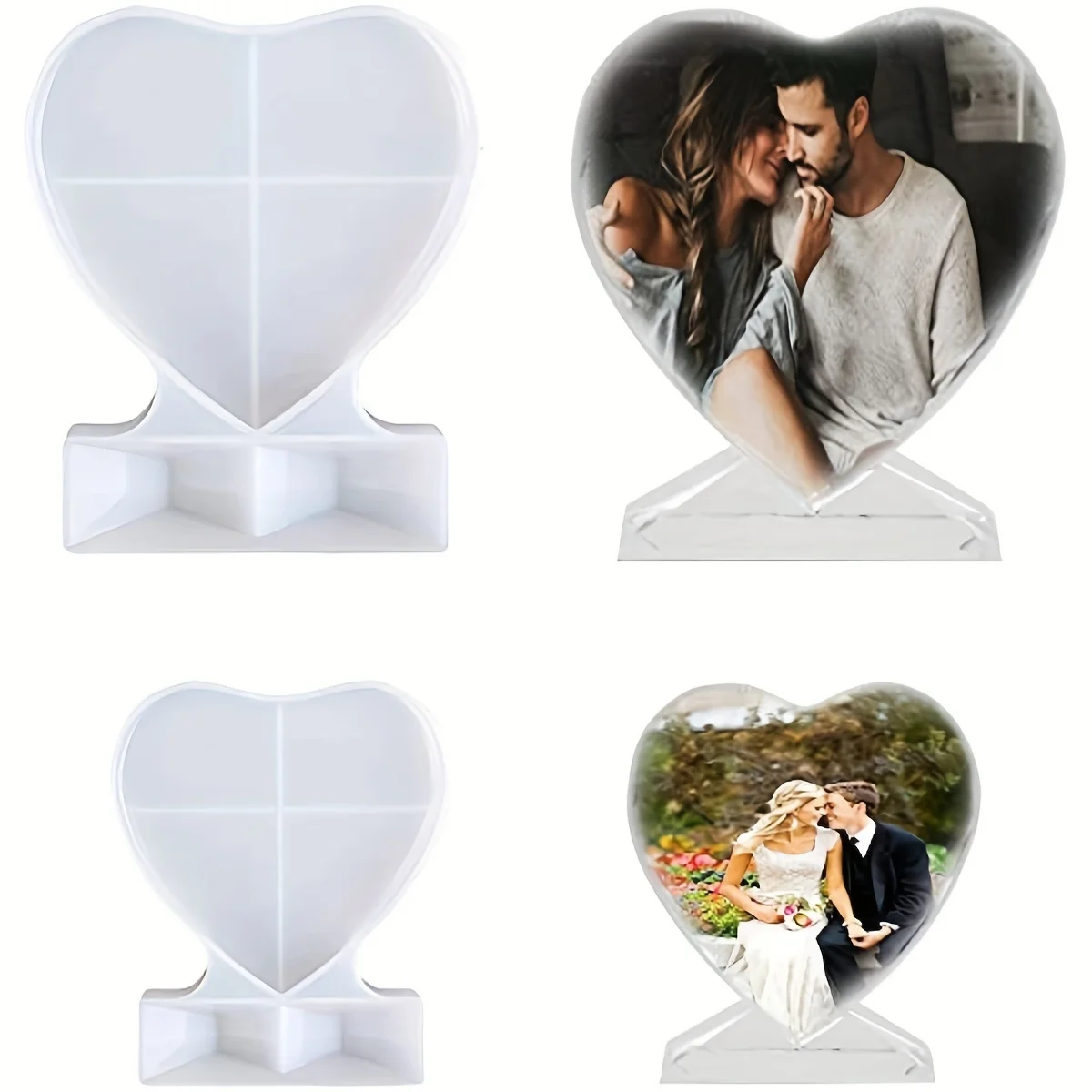 Stampi in resina stampo per cornice per foto a forma di cuore, strumento in Silicone per foto personalizzato fai da te, per realizzare Souvenir