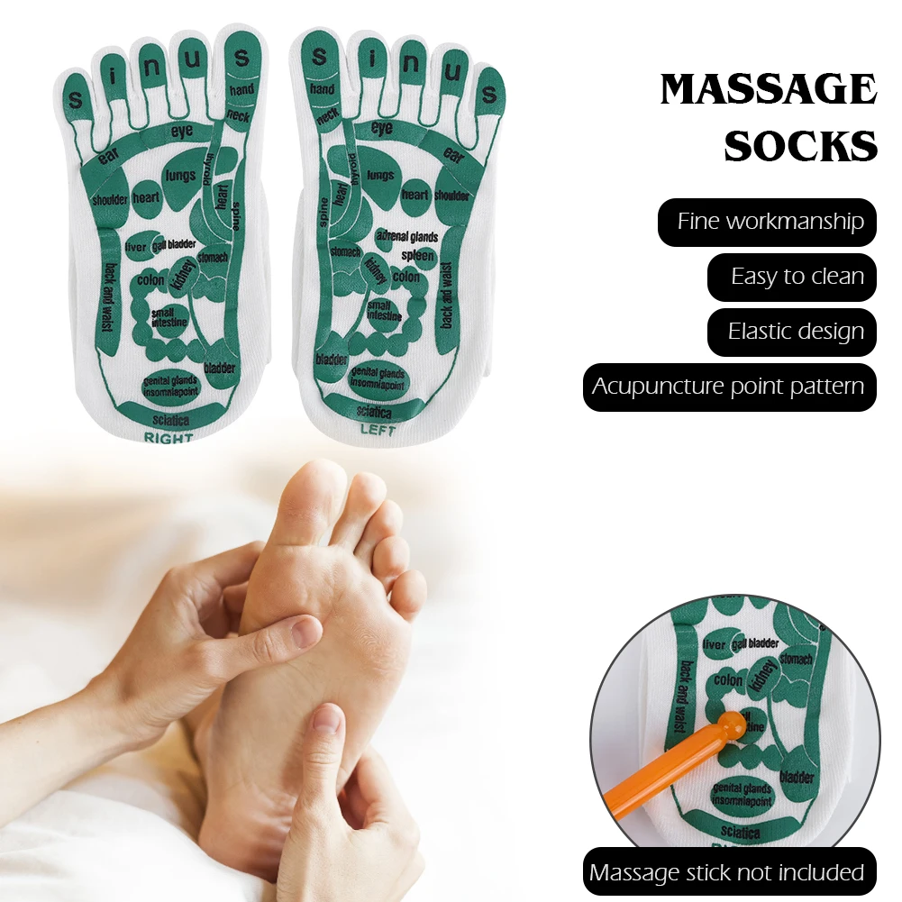 خمسة أصابع نقاط الوخز التوضيح الجوارب تنفس ريفليكسولوجي نقطة الوخز الجوارب مرنة سهلة التنظيف مريحة للمنتجعات الصحية المنزلية #2